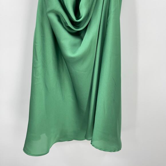 Lovers and Friends | Boa Mini Dress in Green Satin Cowl Neck Slip S w/ Tags - Picture 11 of 14
